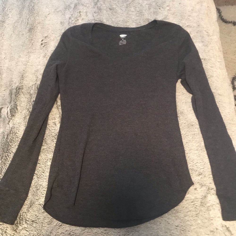 V neck waffle tee